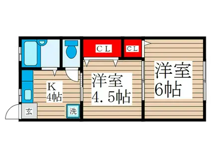 リジェーネ A(2K/2階)の間取り写真