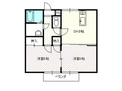 メゾンプランタン(2DK/1階)の間取り写真