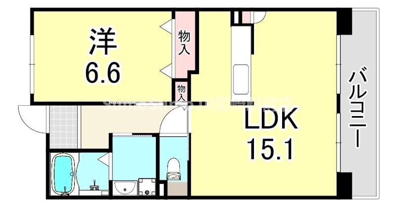 URパークタウン西武庫 18号棟(1LDK/2階)の間取り写真