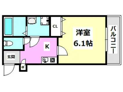 YSハイツ(1K/2階)の間取り写真