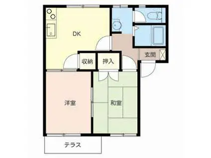 フレグランス志染(2DK/1階)の間取り写真