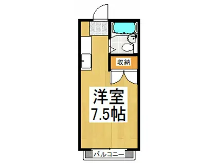 エステートピアアキツ(ワンルーム/1階)の間取り写真