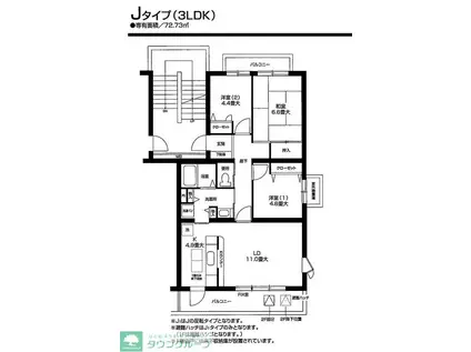 オクトス市ヶ尾2号棟(3LDK/2階)の間取り写真