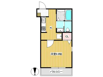 コンフォーザ小岩(1K/3階)の間取り写真