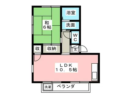 コーポ中浦(1LDK/2階)の間取り写真