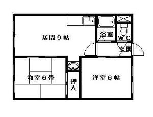 ラフォーレ北海(2DK/1階)の間取り写真