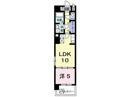 エステージ(1LDK/3階)の間取り写真