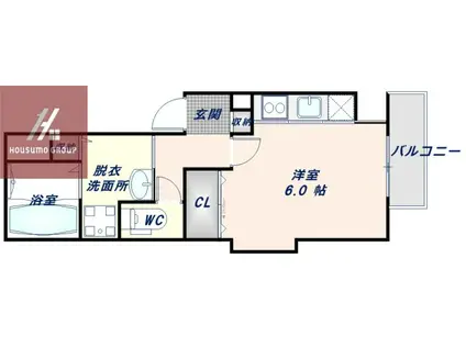 玉造レカンVI(ワンルーム/3階)の間取り写真