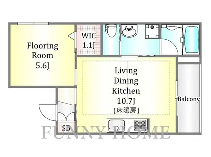 杉並区和泉2丁目メゾン(1LDK/2階)の間取り写真