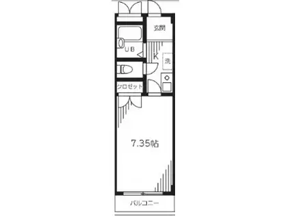 MOONSHINY参番館(1K/2階)の間取り写真