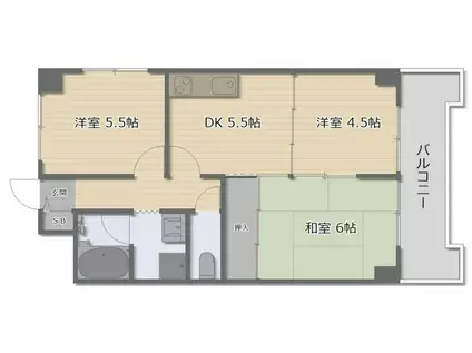 ロイヤルハイツ南栄(3DK/4階)の間取り写真