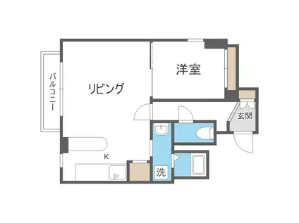 HK大通ハイム(1LDK/7階)の間取り写真