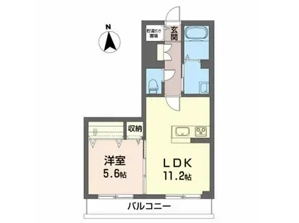 シャーメゾン リサイア(1LDK/2階)の間取り写真
