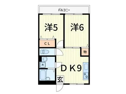 ル・レジダンス(2DK/2階)の間取り写真