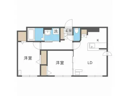 GIULIA TEINE(2LDK/2階)の間取り写真