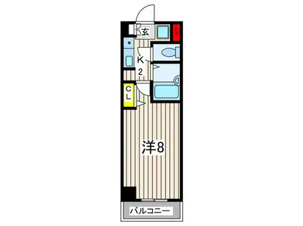 マモール北久里浜(1K/2階)の間取り写真