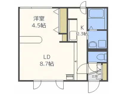 POSA TOWN当別NO.6(1LDK/3階)の間取り写真