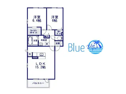 キミ―ジュ クレール(2LDK/2階)の間取り写真