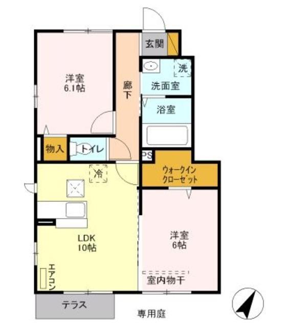 ルミエール ガーデン(2LDK/1階)の間取り写真