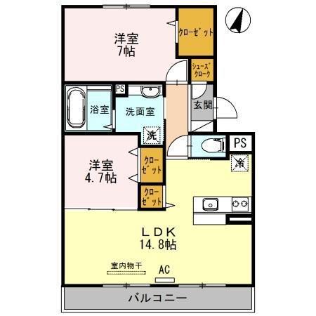 グランルミエール(2LDK/3階)の間取り写真