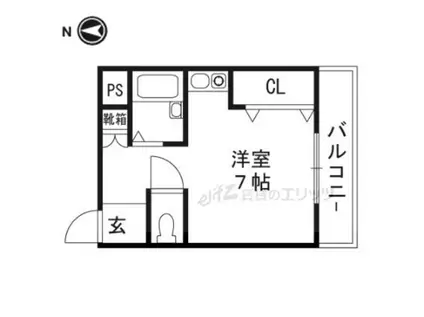 アンフィニィ・橋の内III(ワンルーム/4階)の間取り写真