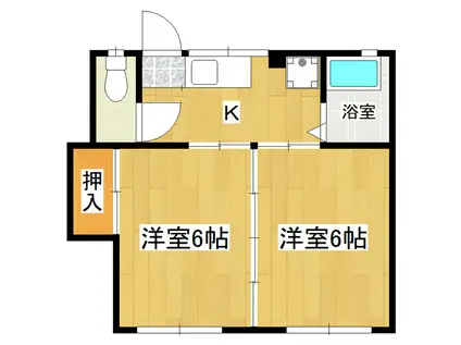 福田コーポA棟(2K/1階)の間取り写真
