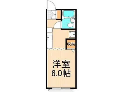 ベルコーポA(1K/1階)の間取り写真