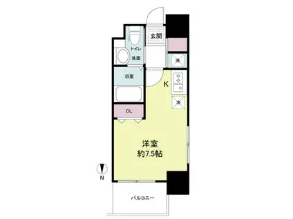 ドゥーエなんば南(ワンルーム/10階)の間取り写真