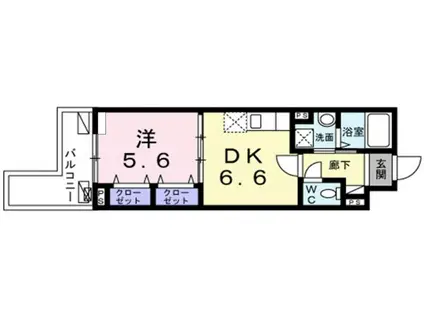 シャルフィ(1DK/1階)の間取り写真