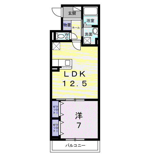 ヒカルサ尼崎神崎町(1LDK/2階)の間取り写真