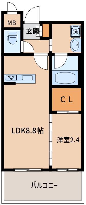 F-CREST SHIN-OSAKA(1LDK/6階)の間取り写真