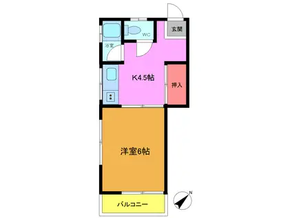 コーポ佐久間(1K/2階)の間取り写真