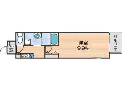 ボヌールビー(1K/2階)の間取り写真