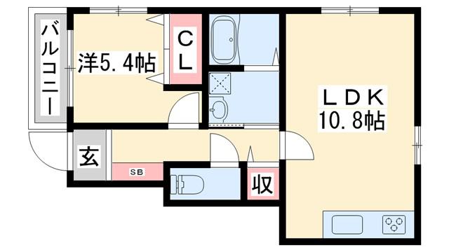 ネットハイツI(1LDK/1階)の間取り写真