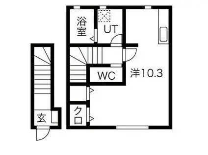 メゾンロシェ(1K/2階)の間取り写真