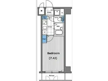 グランド・ガーラ三田(1K/7階)の間取り写真