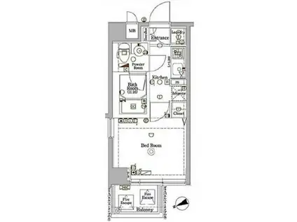 AXAS品川シーサイド(1K/3階)の間取り写真