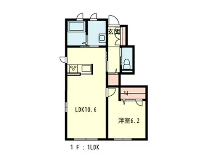 BASE四倉(1LDK/1階)の間取り写真