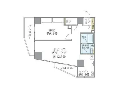 ISM石神井公園(1LDK/7階)の間取り写真