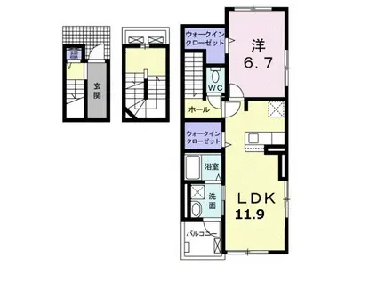 ラフィネ(1LDK/3階)の間取り写真