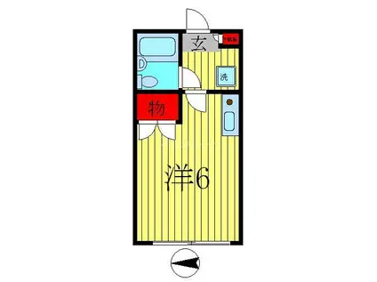 スクエア金町(ワンルーム/4階)の間取り写真