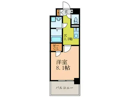 M`S COMFORT ESAKA(1K/3階)の間取り写真