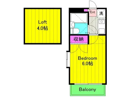 ハイランドエイト(1K/2階)の間取り写真