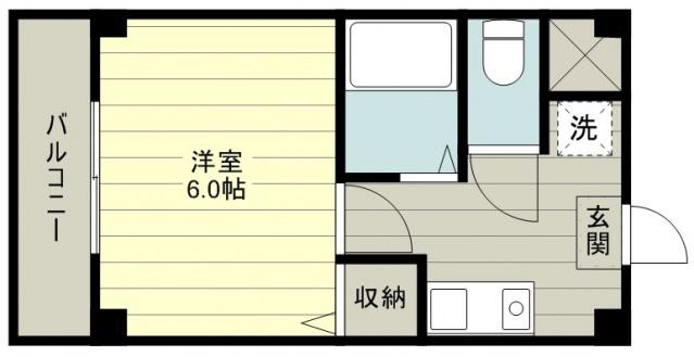 PLUMAS上福岡(1K/3階)の間取り写真
