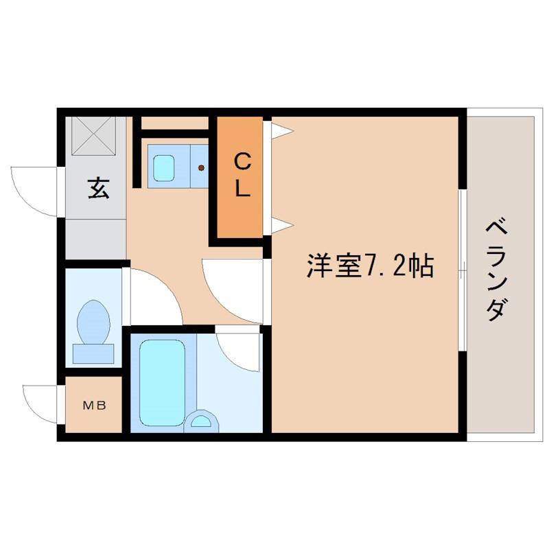 ハイツフルブルームⅡ(1K/1階)の間取り写真