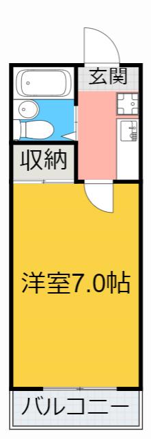 グリンパーク(1K/3階)の間取り写真