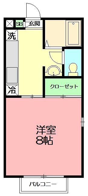 GRACECOURT海老名(1K/2階)の間取り写真