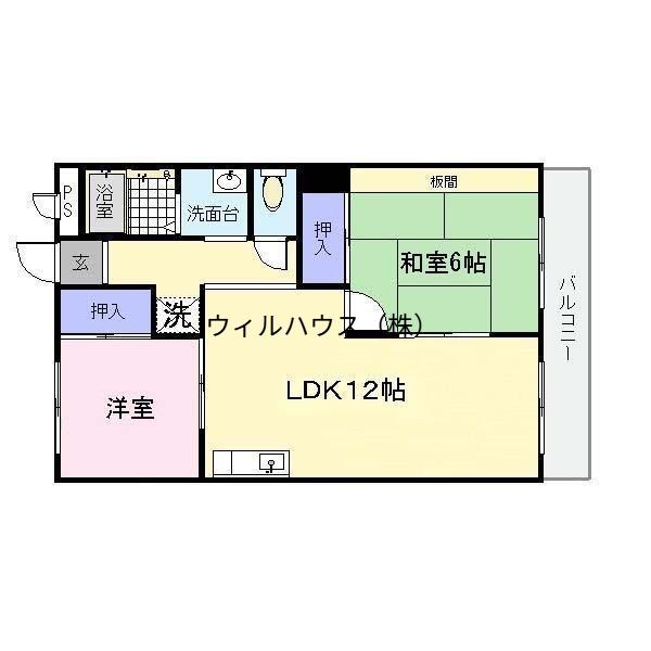 八八マンション(2LDK/3階)の間取り写真