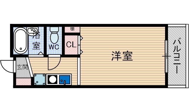 アビタシオン・F(ワンルーム/1階)の間取り写真