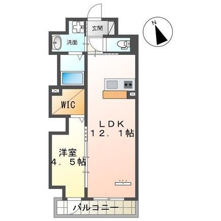 TIARA本町(1LDK/9階)の間取り写真